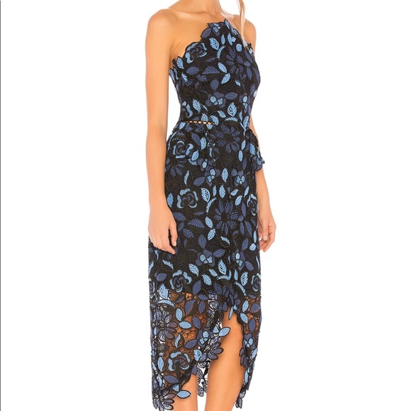 Elliatt Times Floral Strapless Dress Blue - Picture 2 of 10